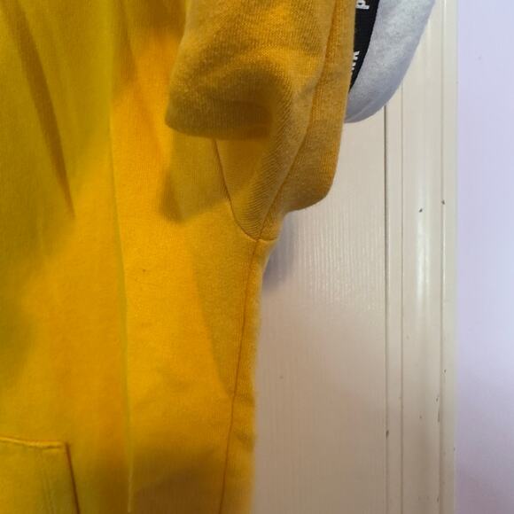 Victoria’s Secret PINK Zip Up Hoodie Size XS Yellow Black Fur Lined Hood Cozy - Picture 9 of 10